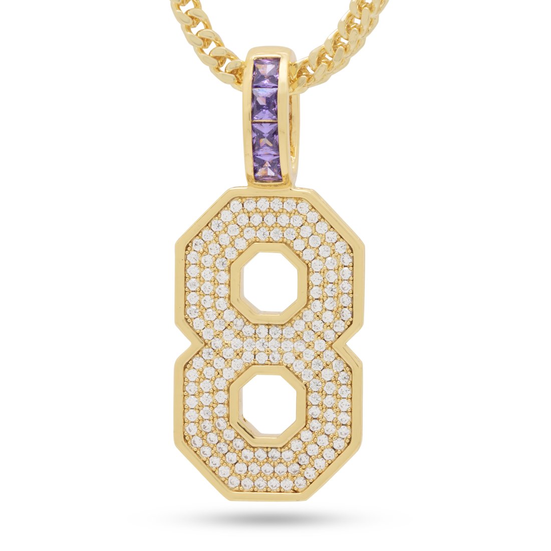 Black Mamba Classic Number 8 Necklace  in  14K Gold / 1.7" by Kingices