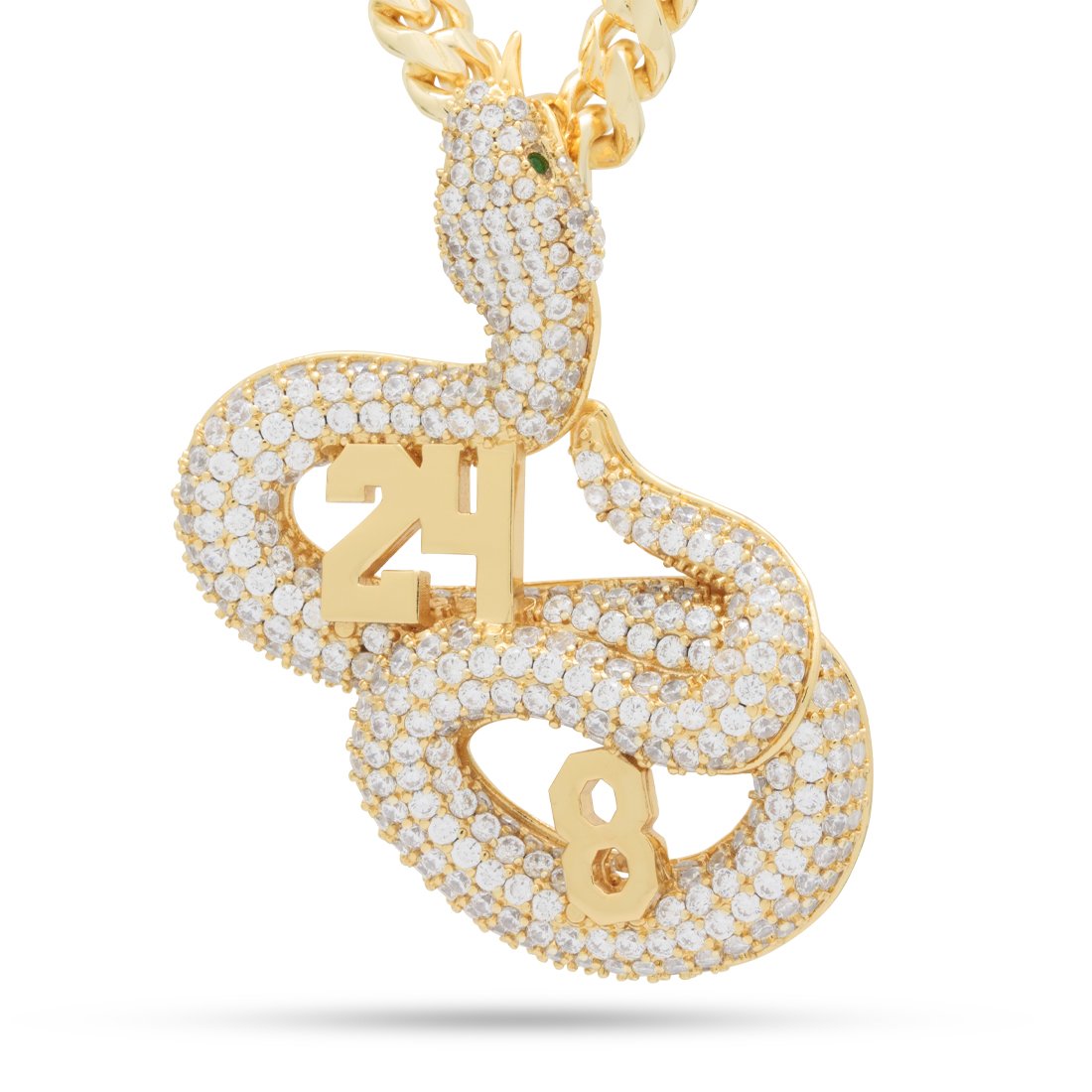 Black Mamba Eras Necklace  in  14K Gold / 2.6" by Kingices