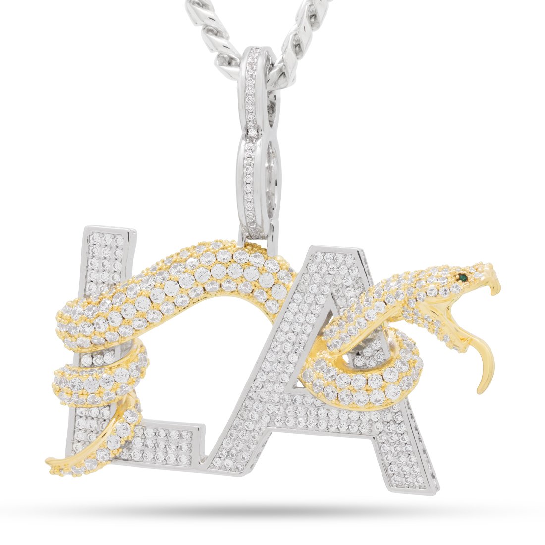 Black Mamba LA Necklace  in  White Gold / 2.7" by Kingices