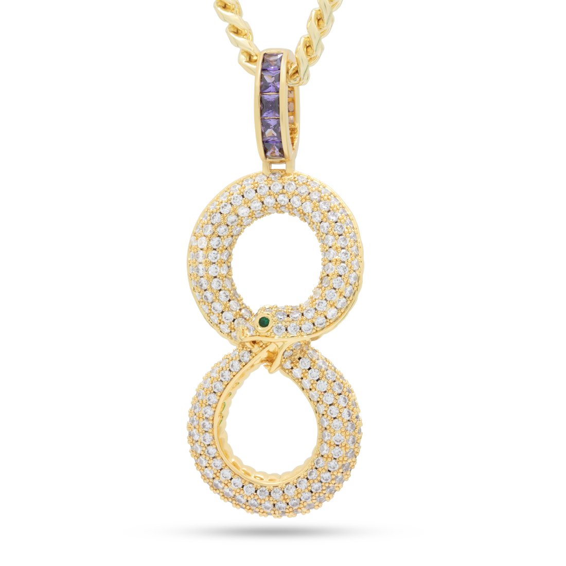 Black Mamba Ouroboros Necklace  in  14K Gold / 2.5" by Kingices