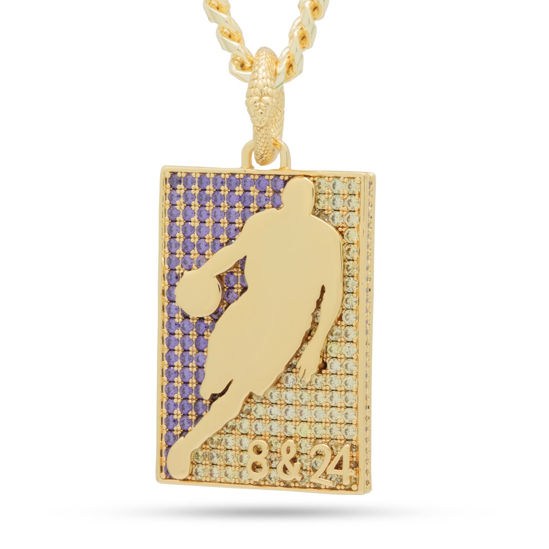 Black Mamba Silhouette Necklace  in  14K Gold / 2.1" by Kingices