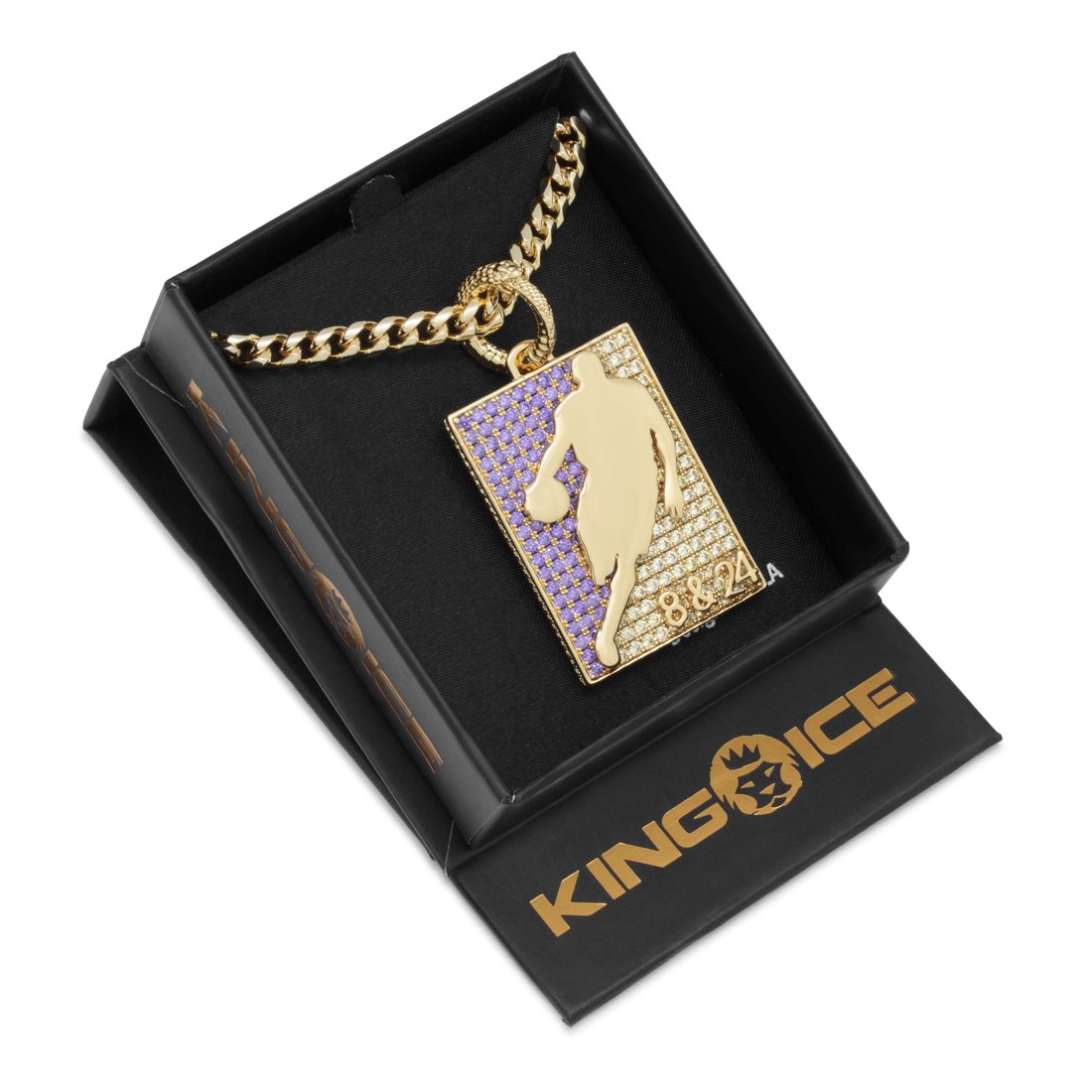 Black Mamba Silhouette Necklace  in  14K Gold / 2.1" by Kingices