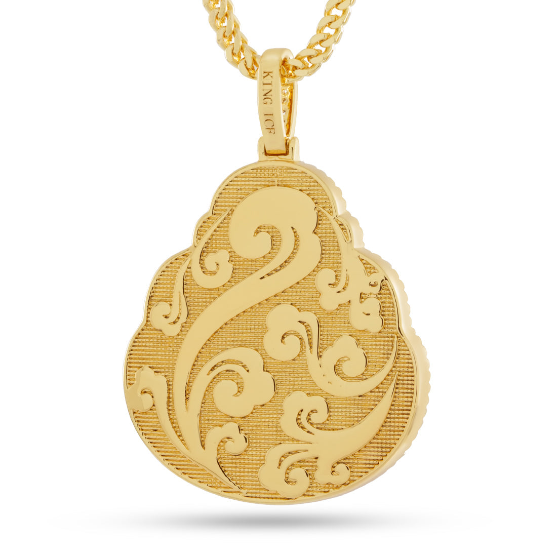 Blue Lapis Buddha Necklace  in  14K Gold / 1.4" by Kingices