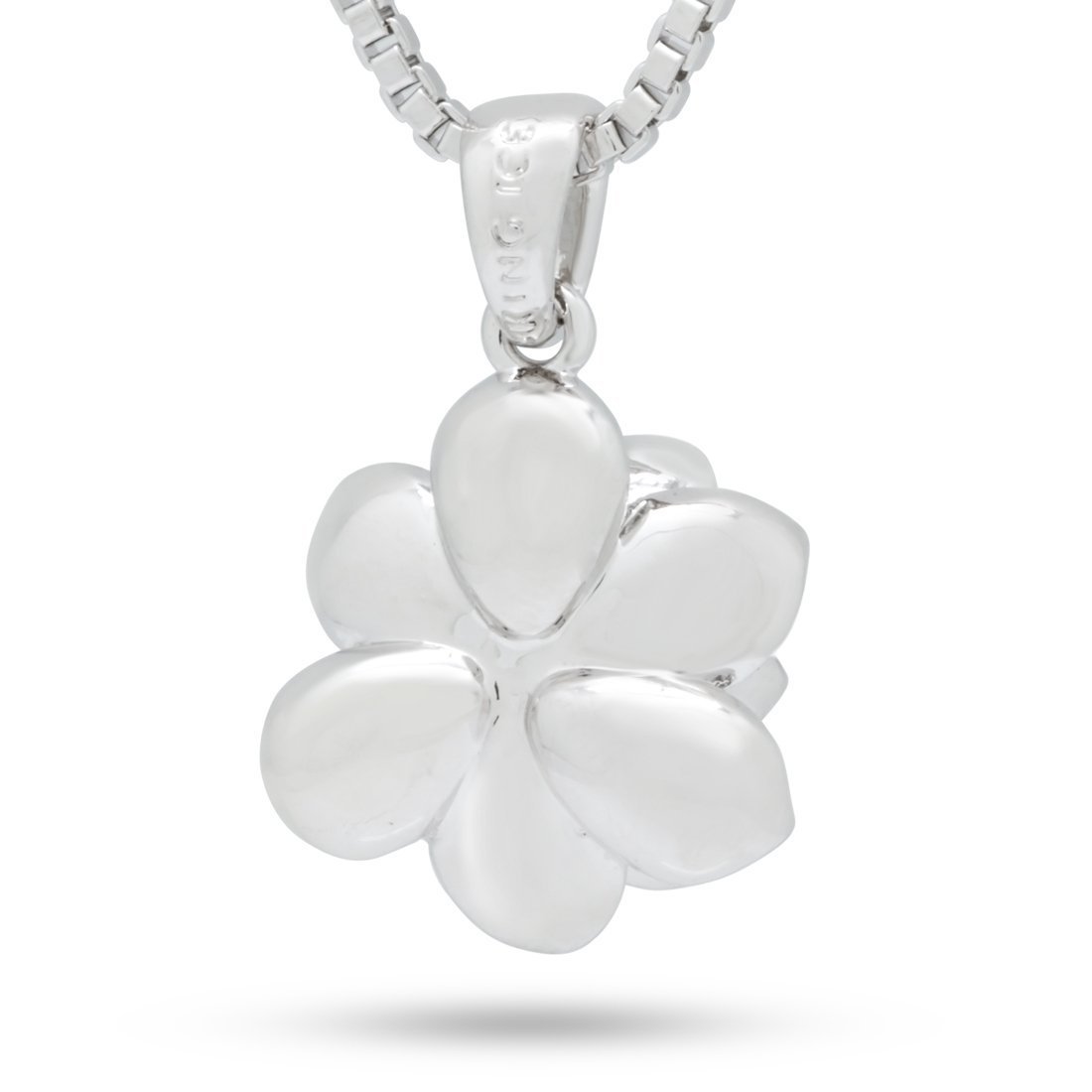 Blue Lotus of Wisdom Necklace  in  White Gold / 1" by Kingices