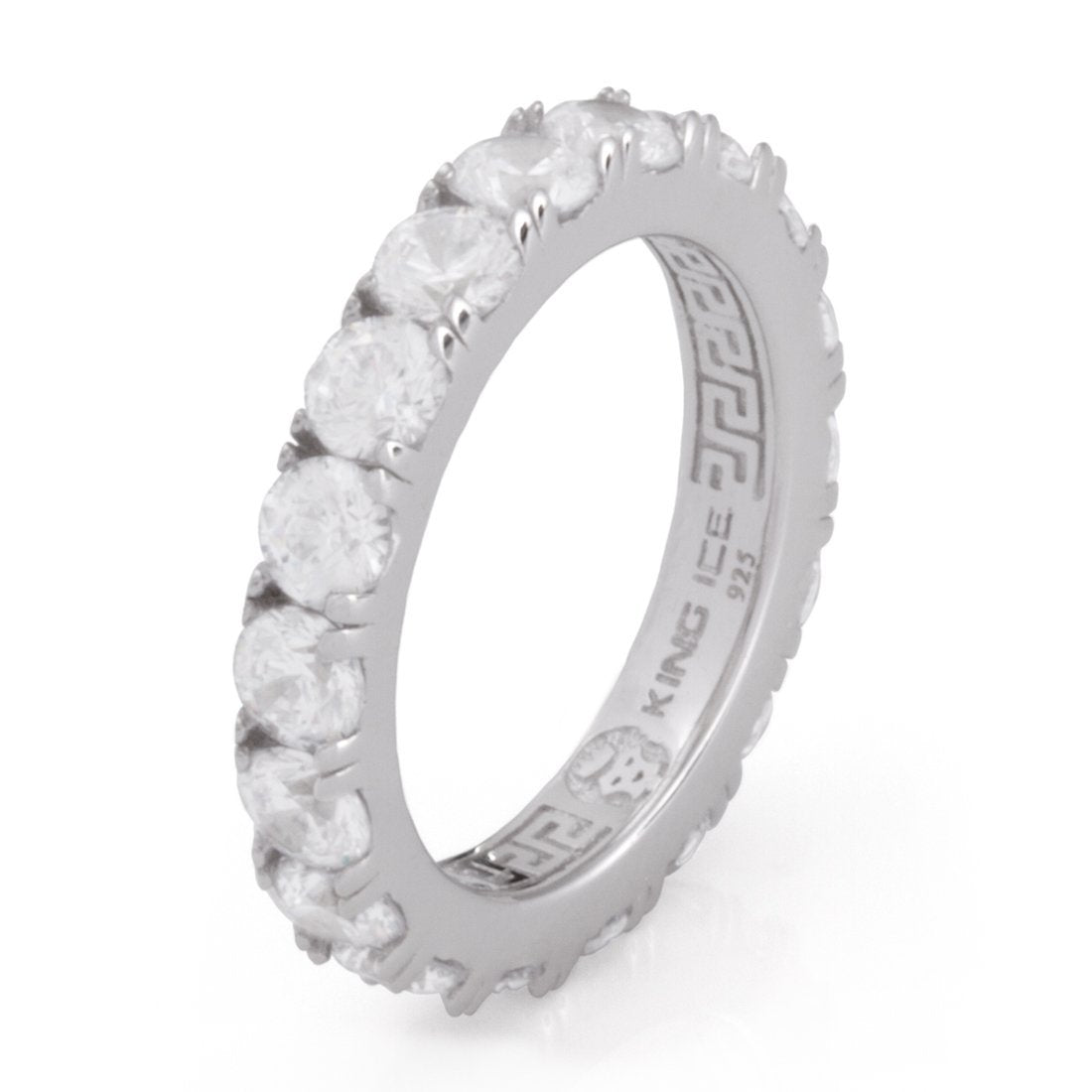 Brilliant-Cut Ring  in  Sterling Silver / White Gold / 7 by Kingices
