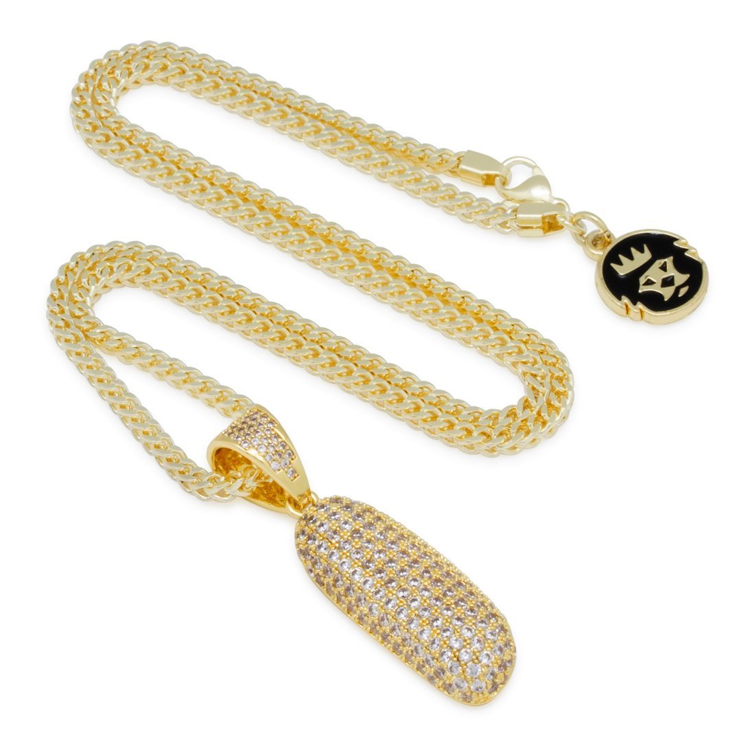 Bubble Letter I Necklace  in  14K Gold / 1.8" by Kingices