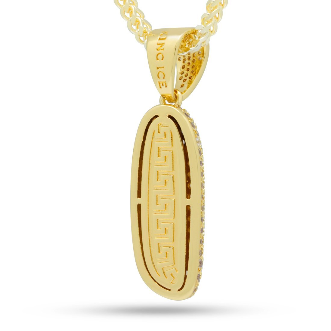 Bubble Letter I Necklace  in  14K Gold / 1.8" by Kingices