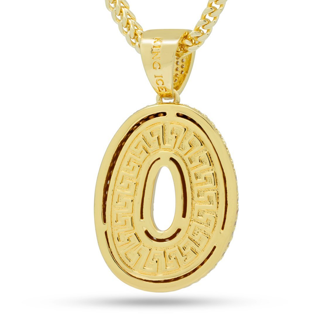 Bubble Letter O Necklace  in  14K Gold / 1.7" by Kingices