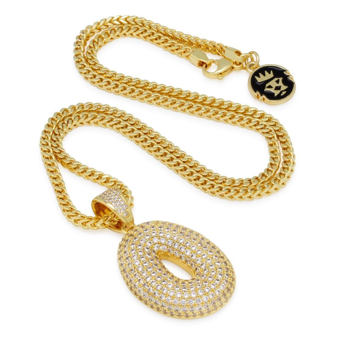 Bubble Letter O Necklace  in  14K Gold / 1.7" by Kingices