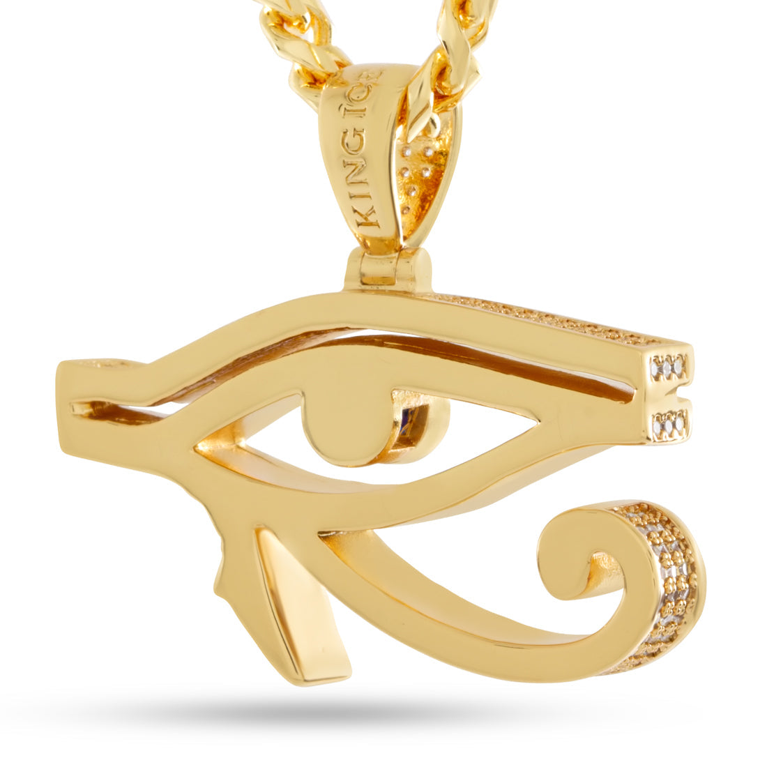 Cerulean Eye of Ra Necklace  in  14K Gold / 1.4" by Kingices