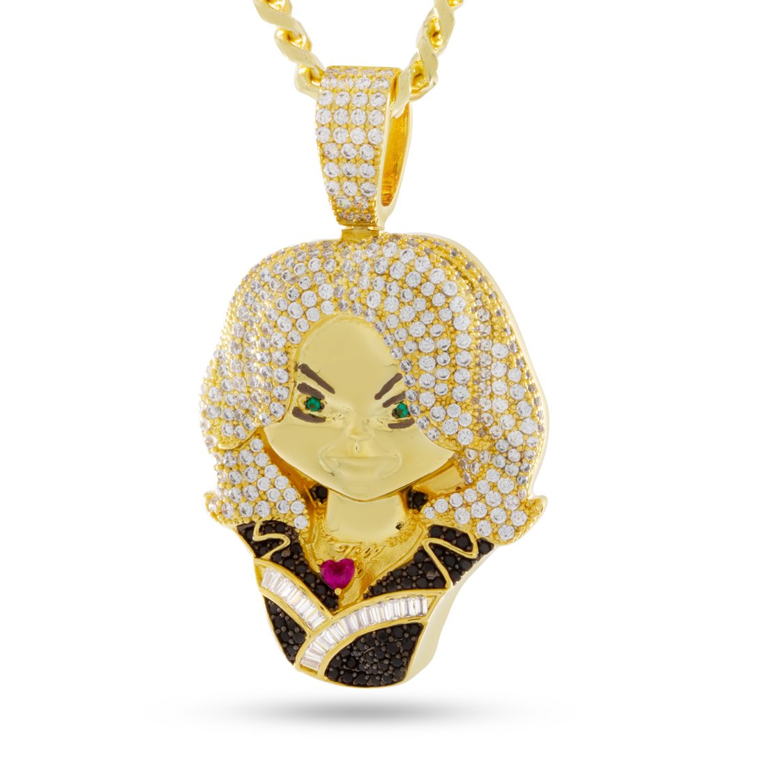 Chucky x Kingices - Tiffany Valentine Bust Necklace  in  14K Gold / 2.2" by Kingices