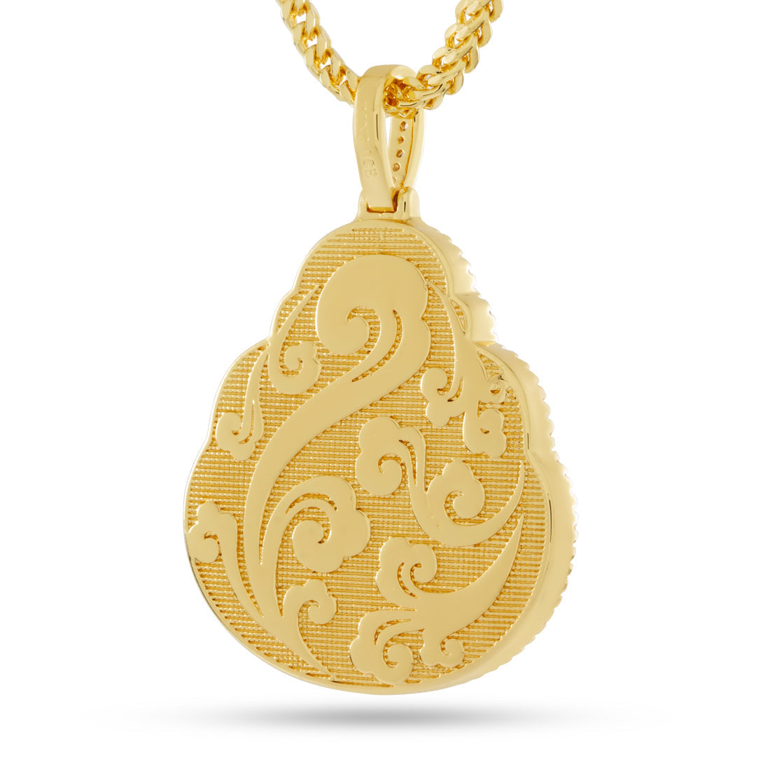 Coral Buddha Necklace  in  14K Gold / 1.4" by Kingices