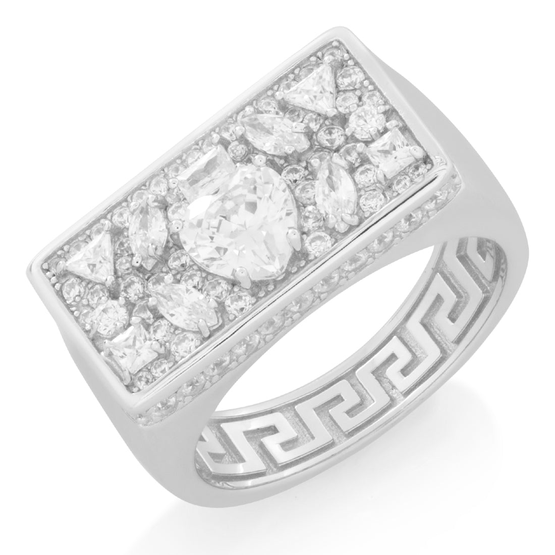 Crown Julz Ring  in  Sterling Silver / White Gold / 7 by Kingices