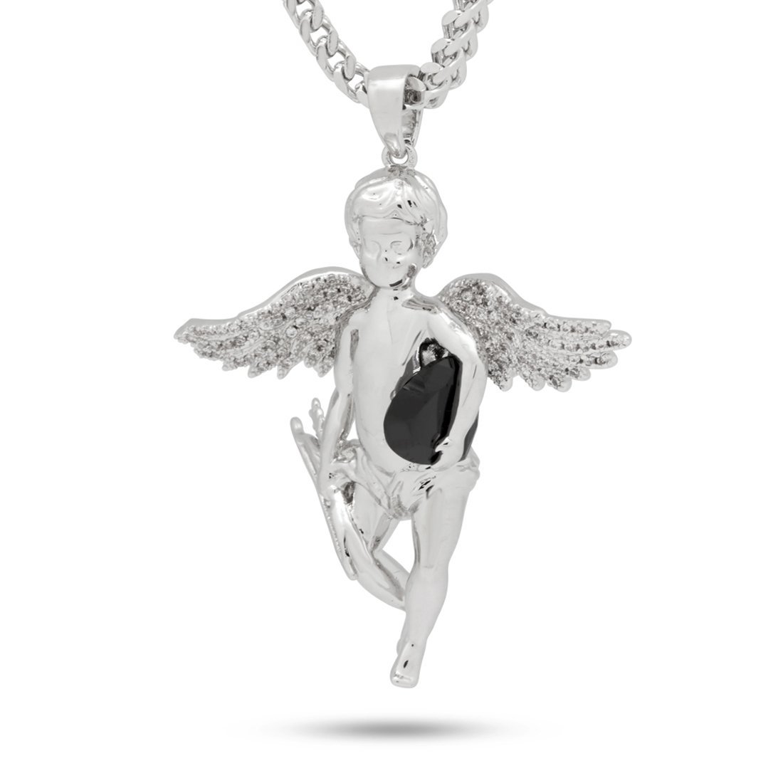 Cupid Necklace  in  White Gold / 1.9" by Kingices