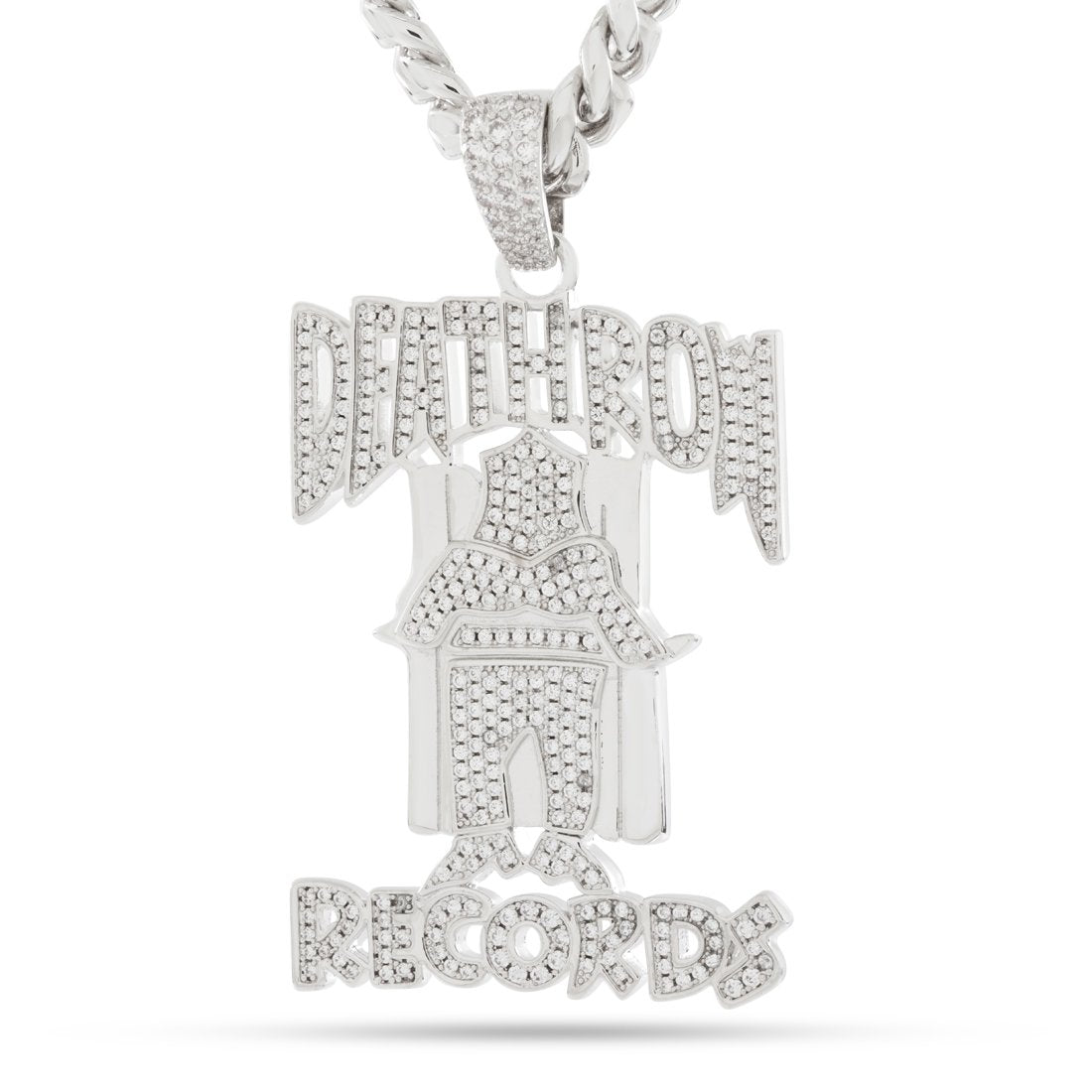 Death Row Records x Kingices - OG Death Row Logo Necklace  in  Gold Plated / White Gold / 2.5" by Kingices