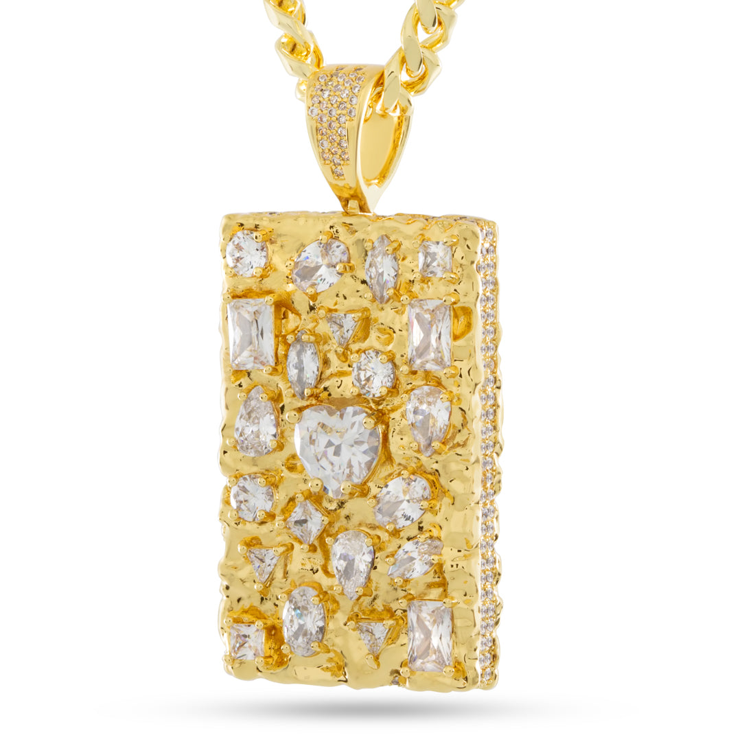 Diamond in the Rough Necklace  in  14K Gold / 2.1" by Kingices