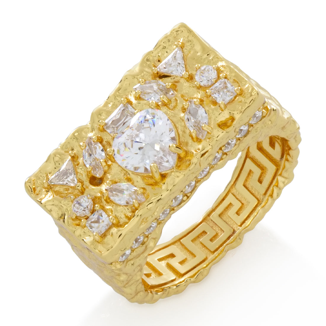 Diamond in the Rough Ring  in  Sterling Silver / 14K Gold / 7 by Kingices