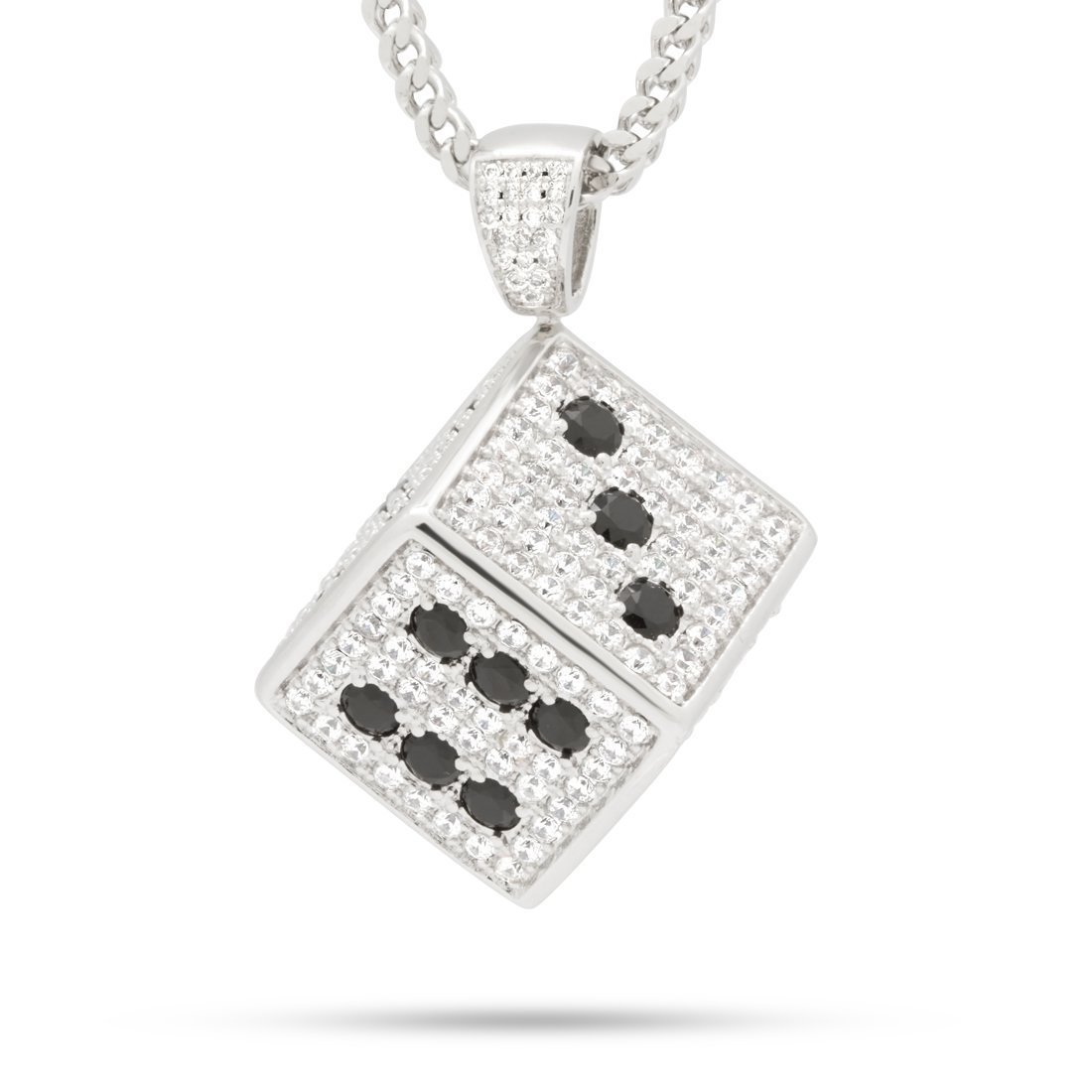 Dice Necklace  in  White Gold / 1.7" by Kingices