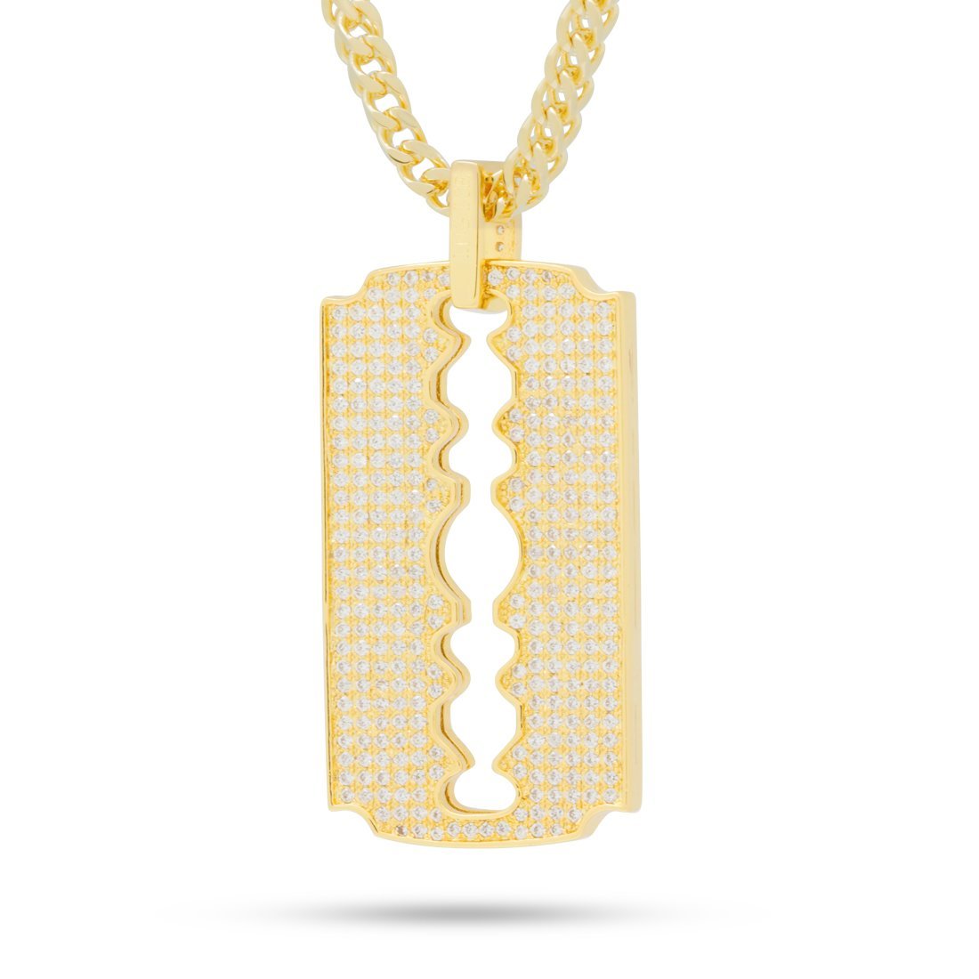 Double-Edge Razor Blade Necklace  in  14K Gold / 1.7" by Kingices