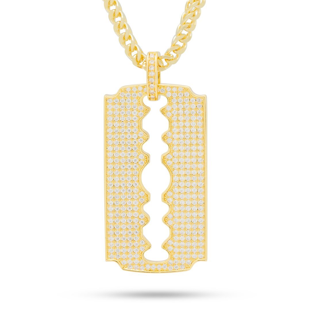 Double-Edge Razor Blade Necklace  in  14K Gold / 1.7" by Kingices