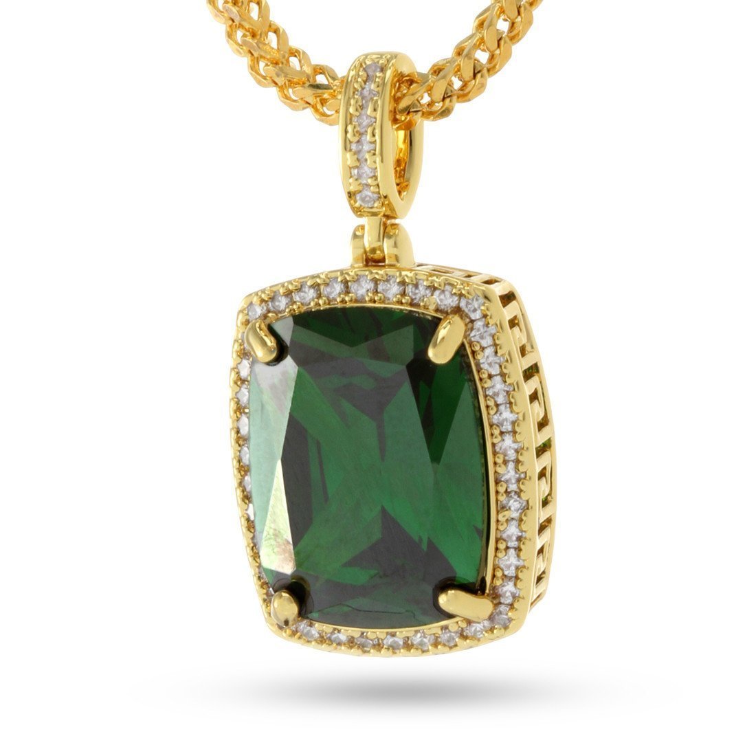 Emerald Crown Julz Necklace  in  14K Gold / 1.5" by Kingices