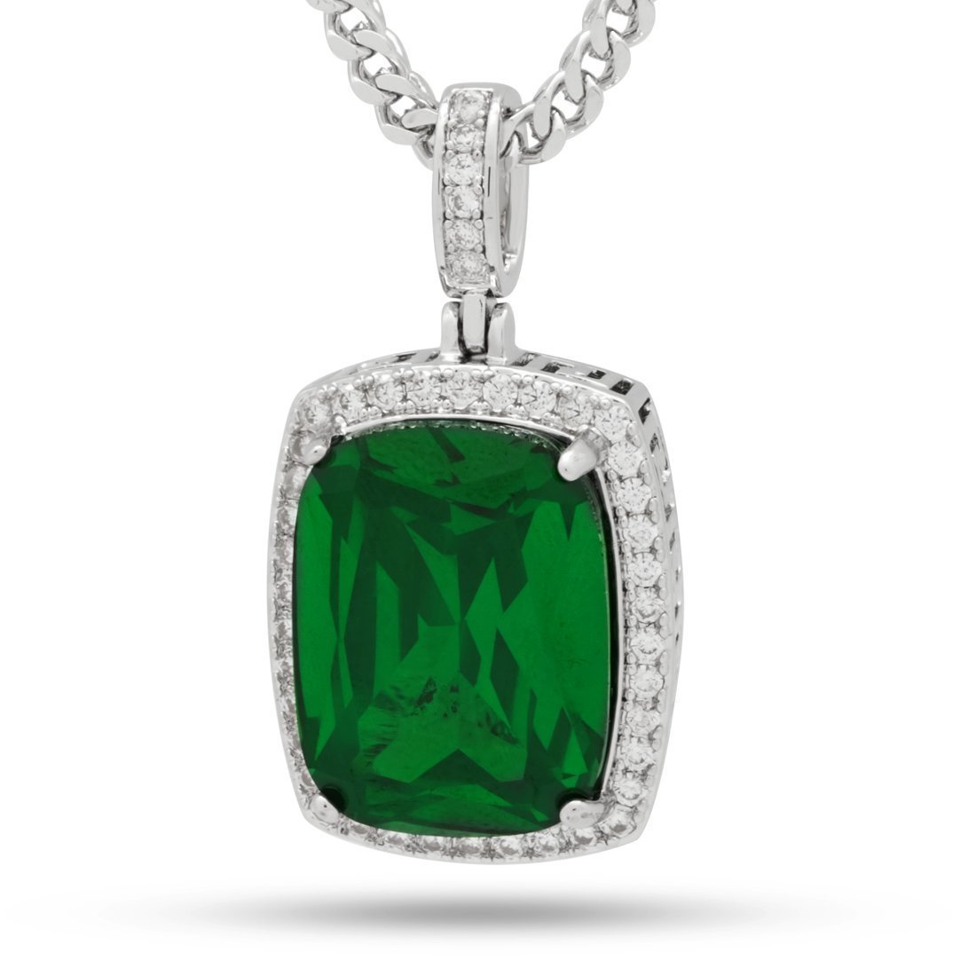 Emerald Crown Julz Necklace  in  White Gold / 1.5" by Kingices