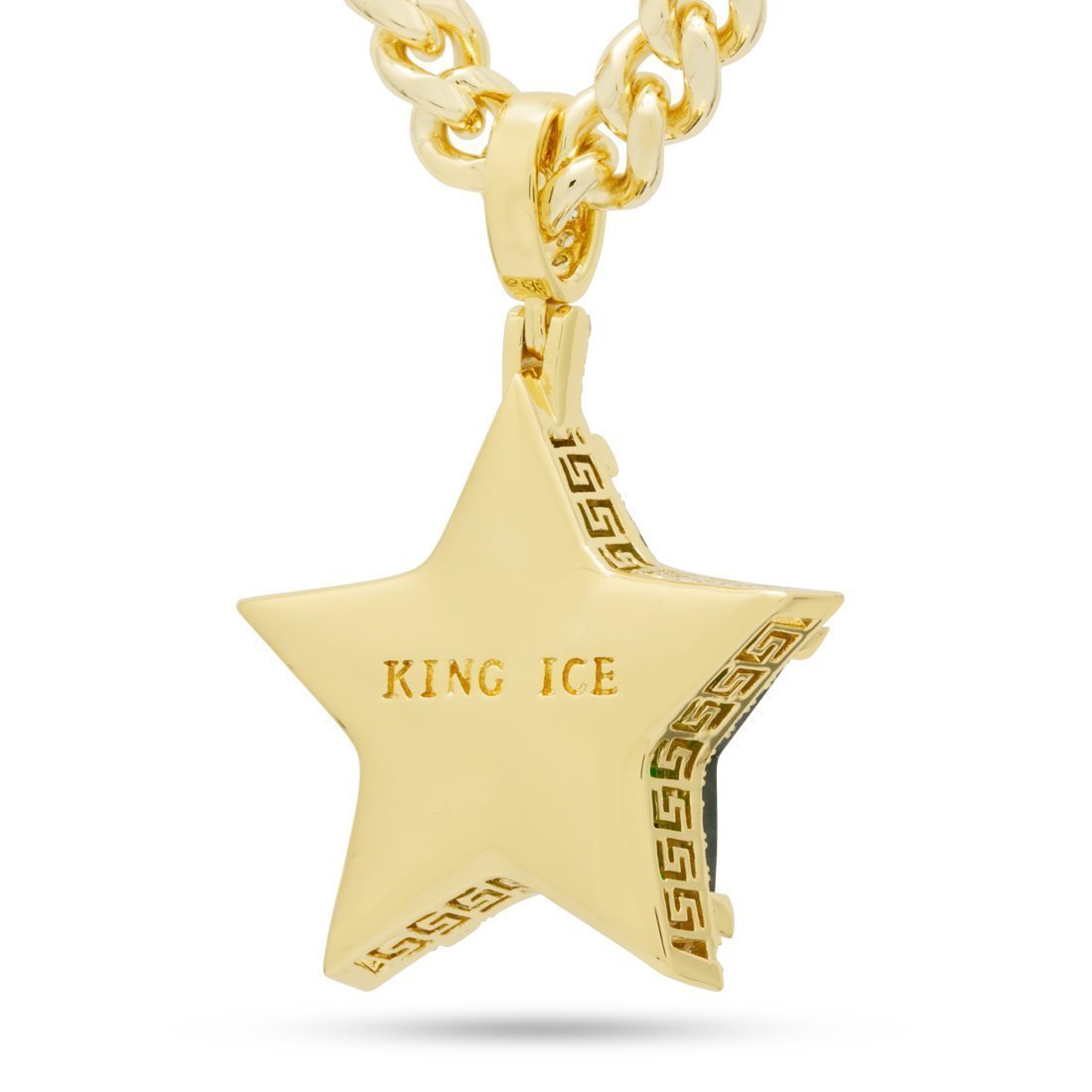 Emerald Star Necklace  in  14K Gold / 2.2" by Kingices