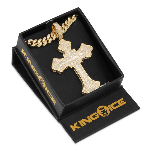Fleur de Lis Cross Necklace  in  by Kingices