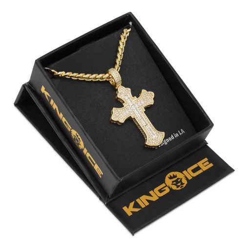Fleur de Lis Cross Necklace  in  by Kingices