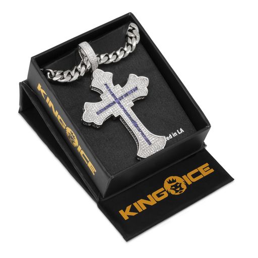Fleur de Lis Cross Necklace  in  by Kingices