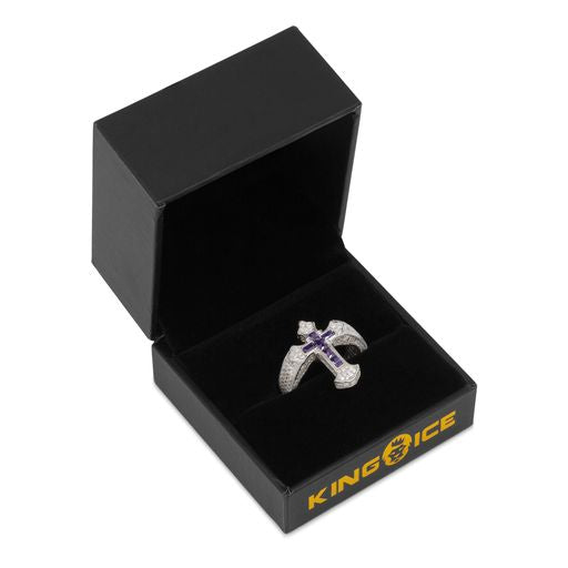 Fleur de Lis Cross Ring  in  by Kingices
