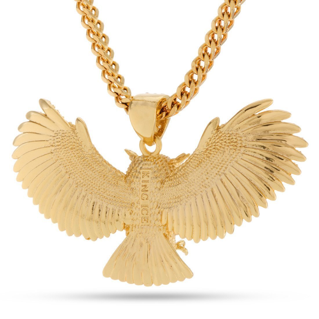 Great Horned Owl Necklace  in  14K Gold / 1.2" by Kingices