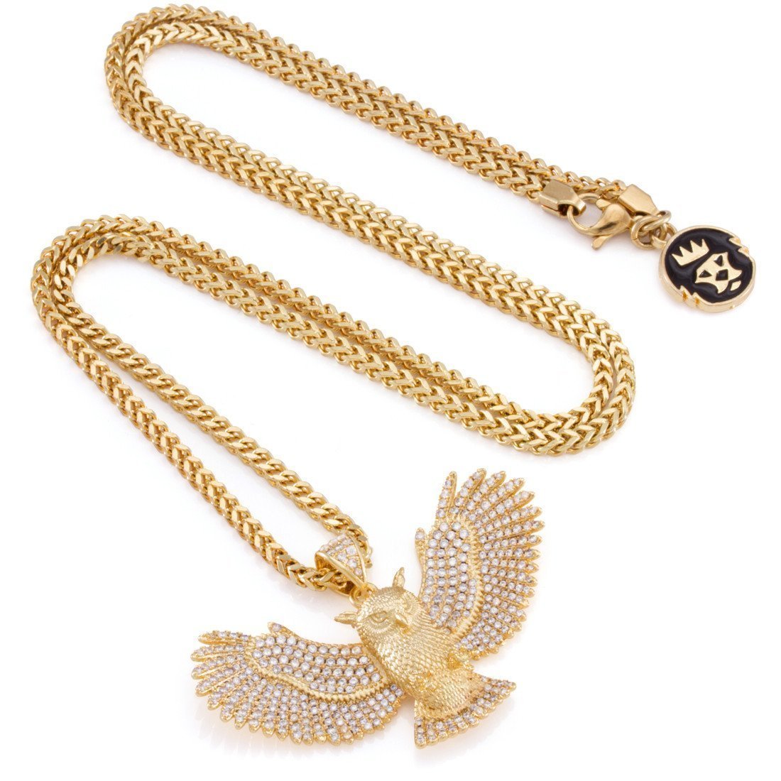 Great Horned Owl Necklace  in  14K Gold / 1.2" by Kingices