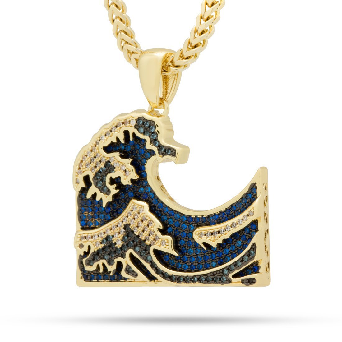 Great Wave Necklace  in  14K Gold / 1.5" by Kingices