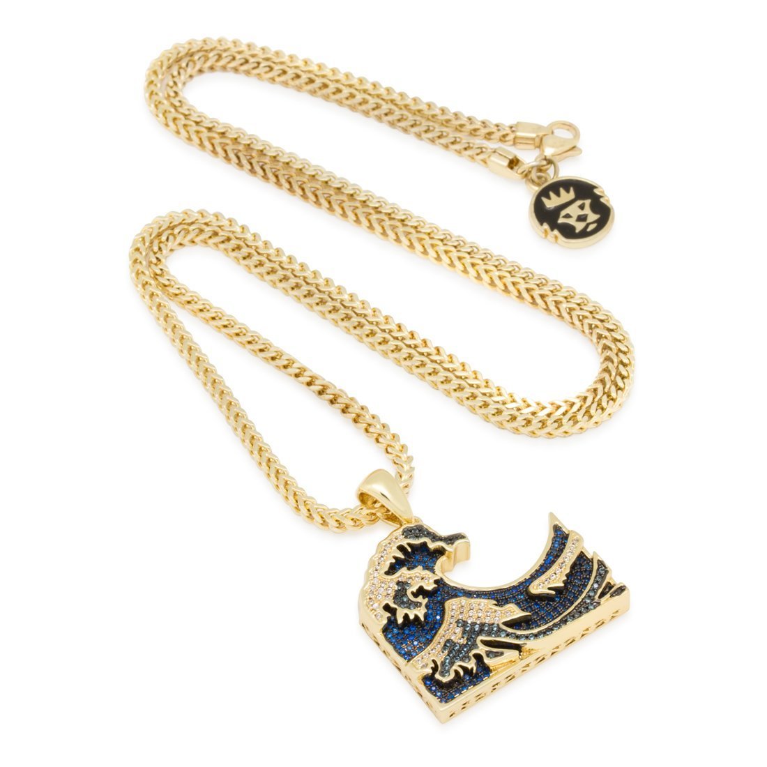 Great Wave Necklace  in  14K Gold / 1.5" by Kingices
