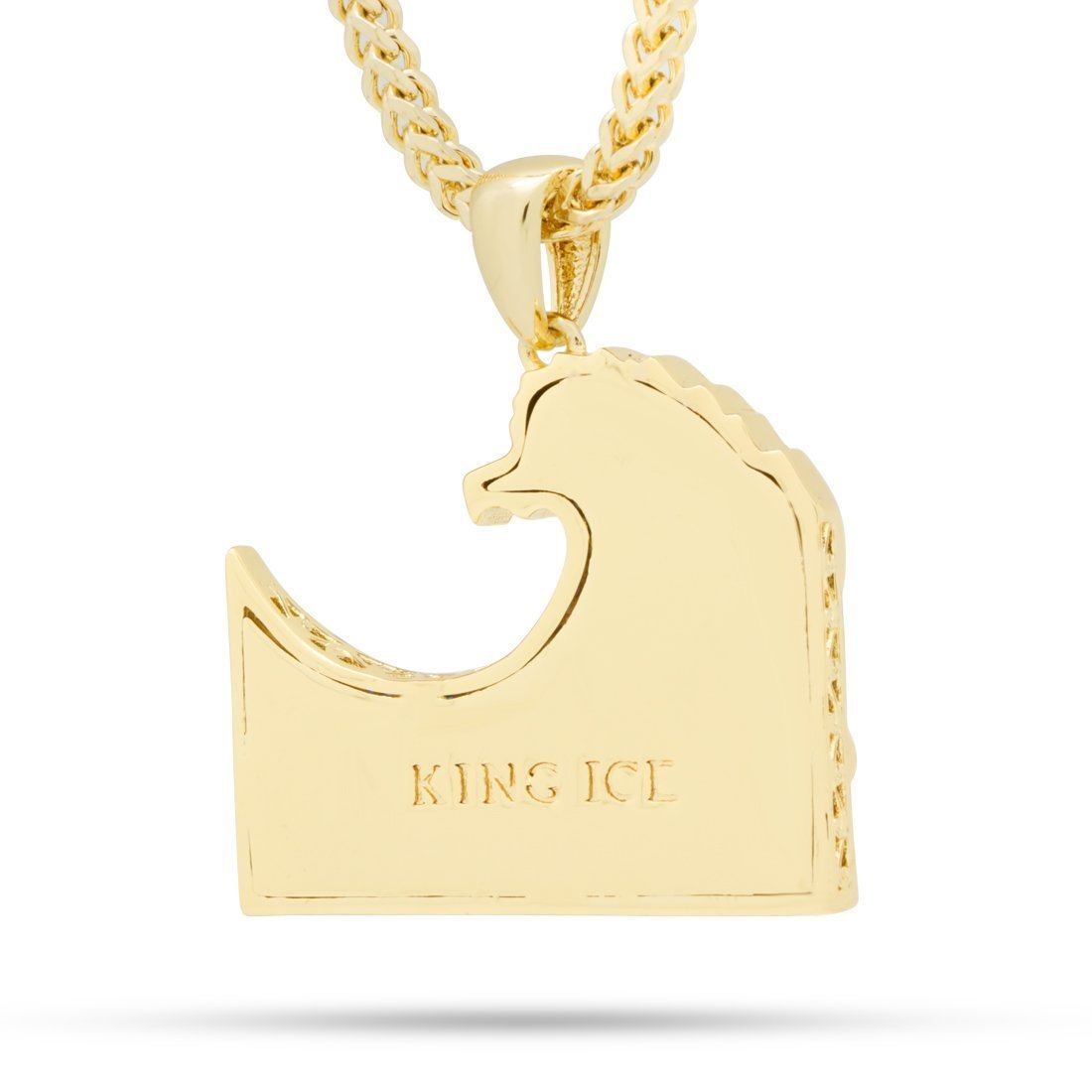 Great Wave Necklace  in  14K Gold / 1.5" by Kingices