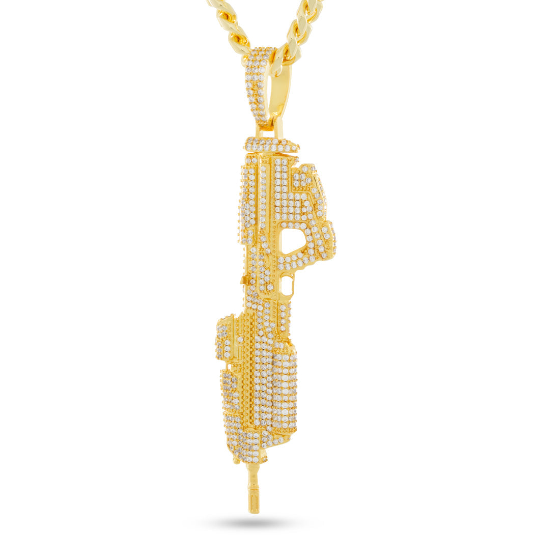 Halo x Kingices - MA5C Assault Rifle Necklace  in  14K Gold / 3" by Kingices