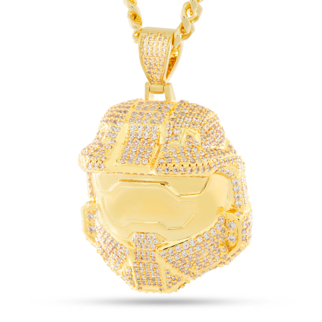 Halo x Kingices - Master Chief Helmet II Necklace  in  14K Gold / 2.2" by Kingices