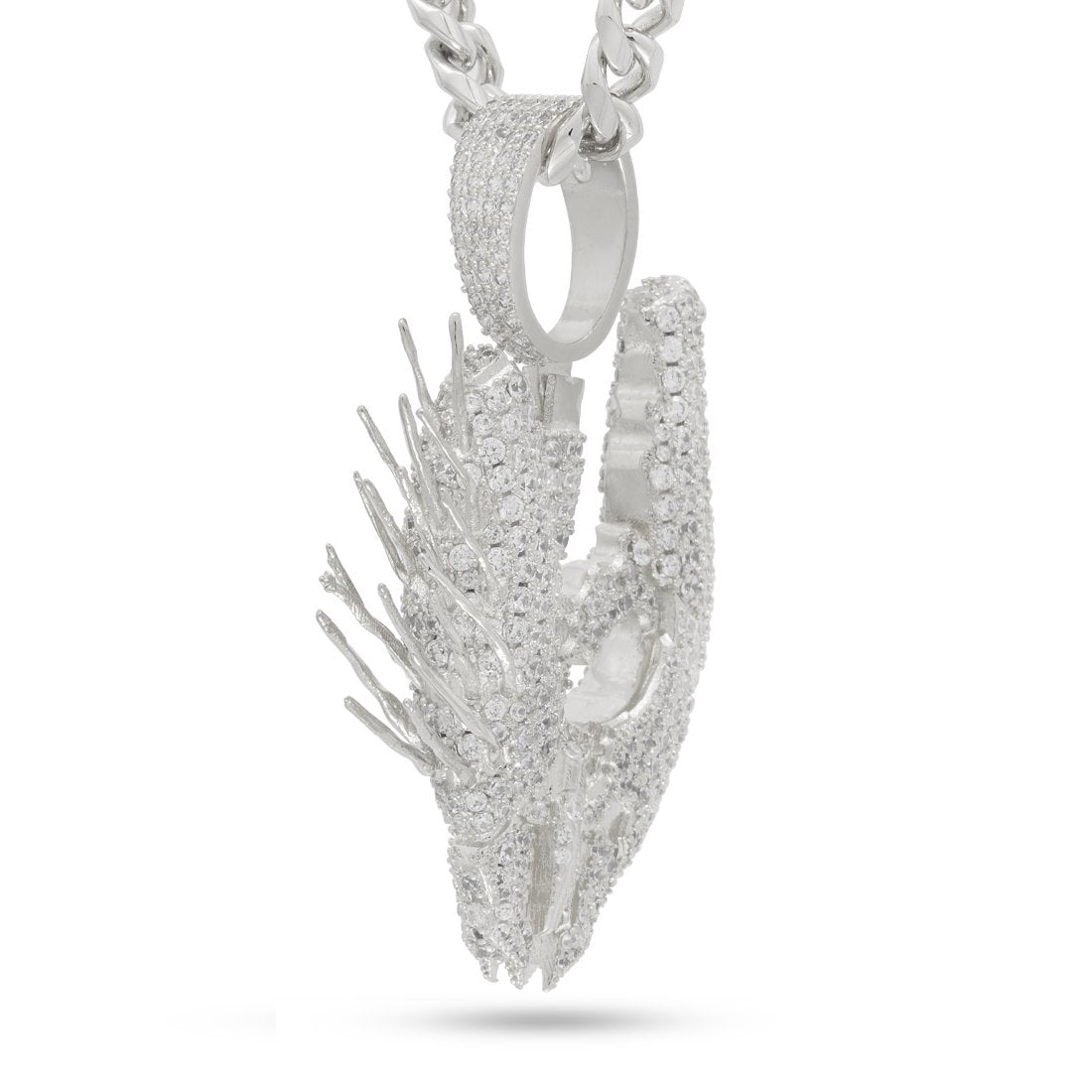 Halo x Kingices - Needler Necklace  in  White Gold / 2" by Kingices