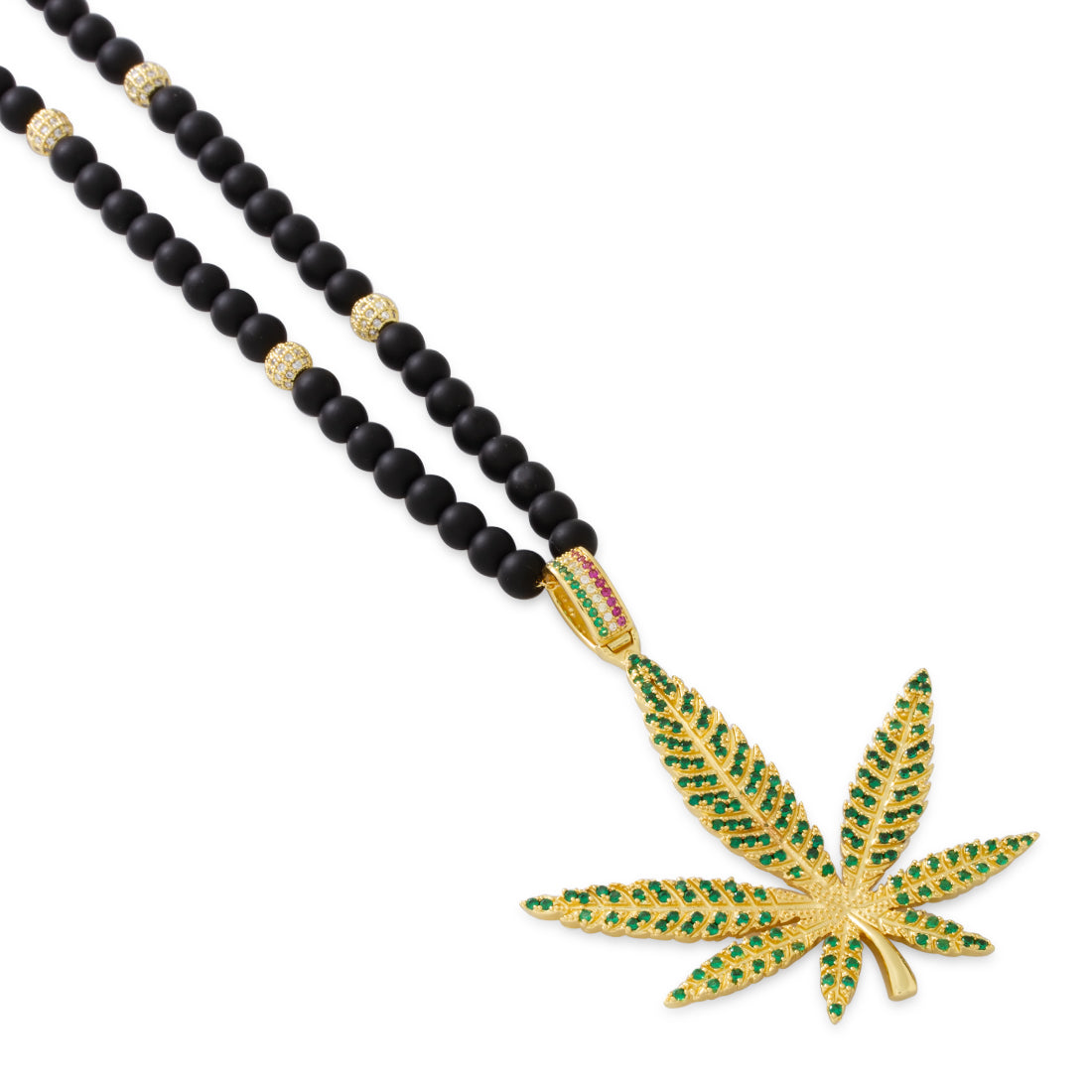High Rise Cannabis Leaf Necklace  in  by Kingices