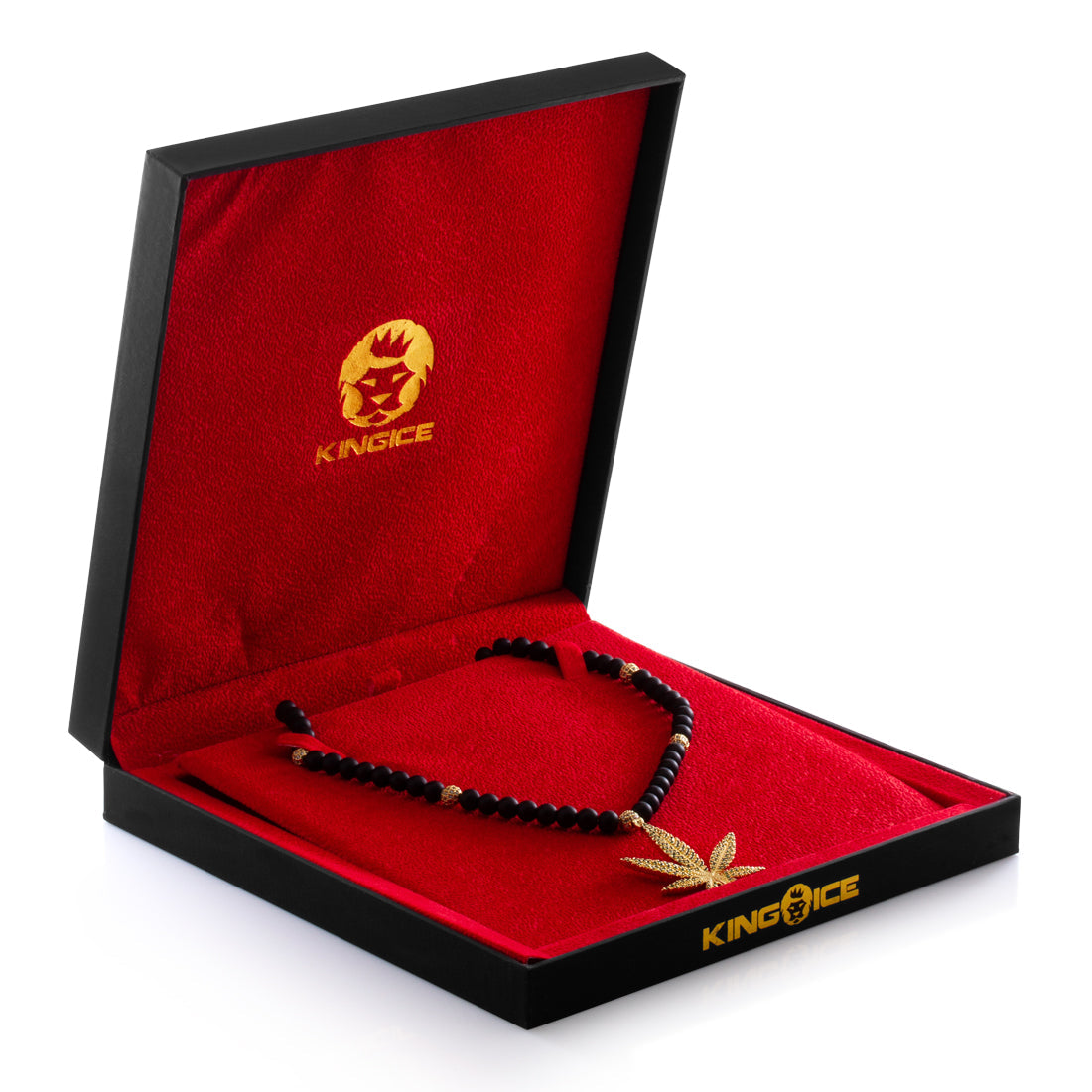 High Rise Cannabis Leaf Necklace  in  by Kingices