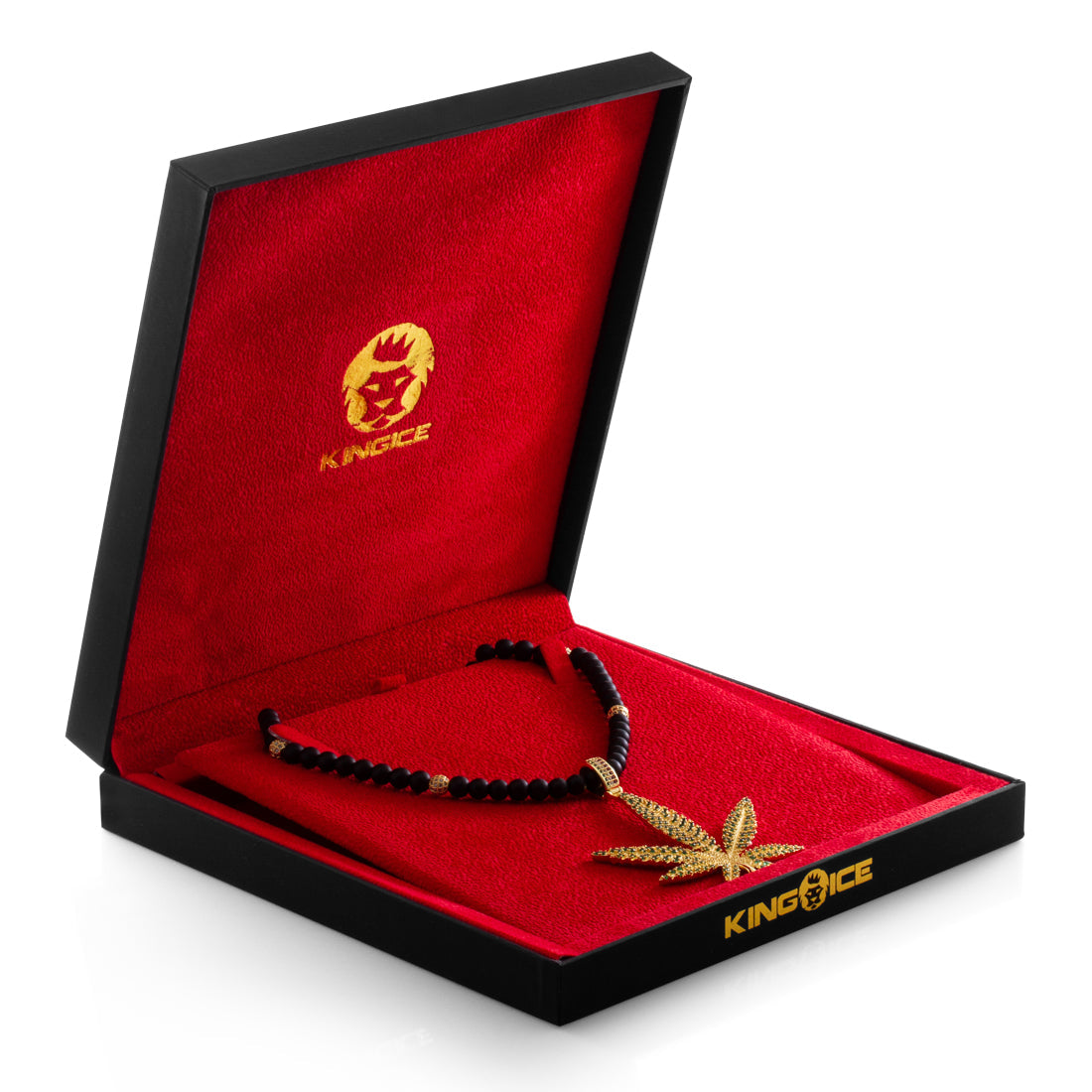 High Rise Cannabis Leaf Necklace  in  by Kingices