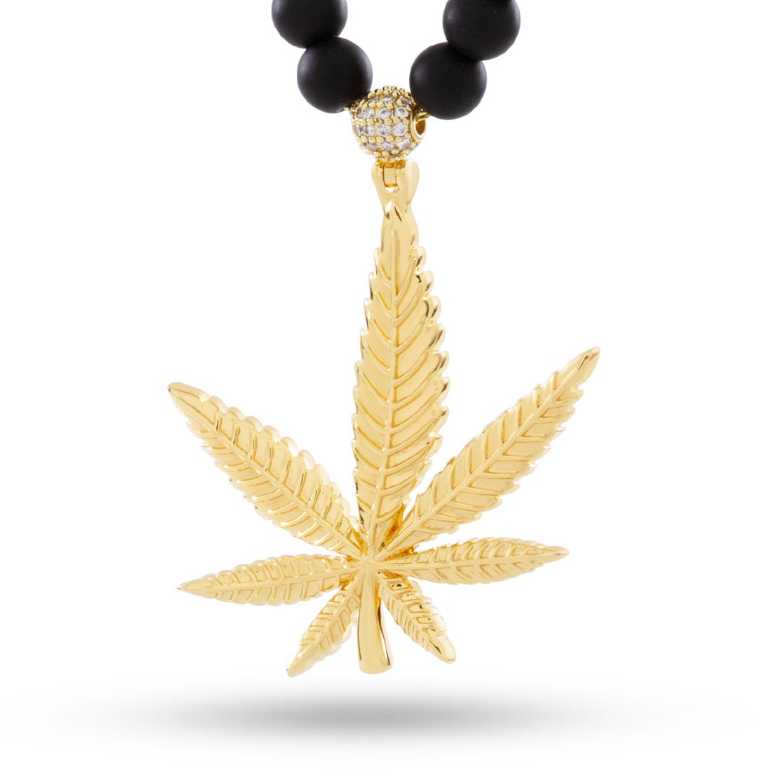 High Rise Cannabis Leaf Necklace  in  by Kingices