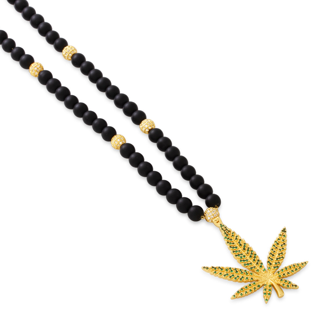 High Rise Cannabis Leaf Necklace  in  by Kingices