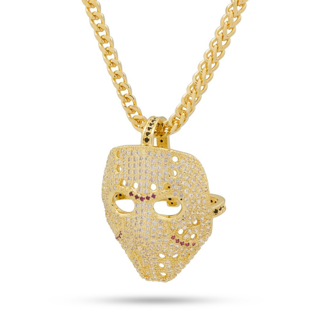 Hockey Mask Necklace  in  14K Gold / 1.3" by Kingices