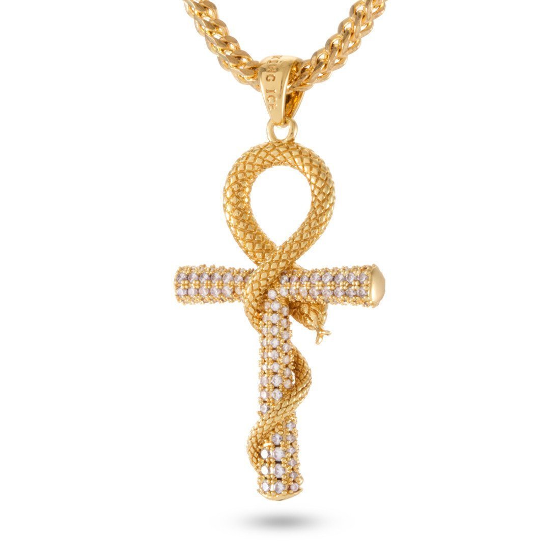 Iced-Out Apep and Ankh Key Necklace  in  by Kingices
