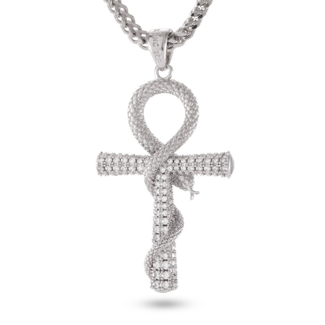 Iced-Out Apep and Ankh Key Necklace  in  by Kingices