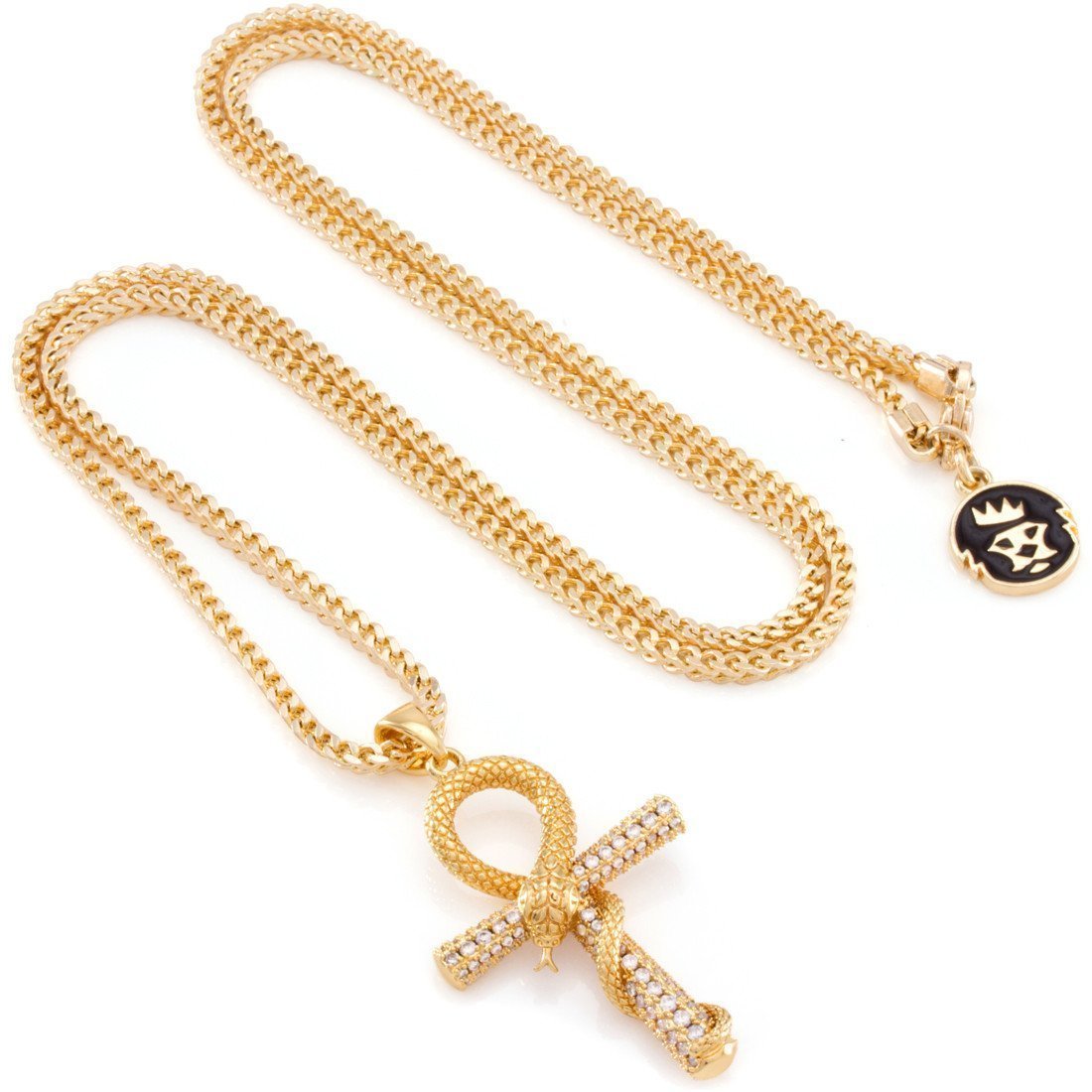 Iced-Out Apep and Ankh Key Necklace  in  by Kingices