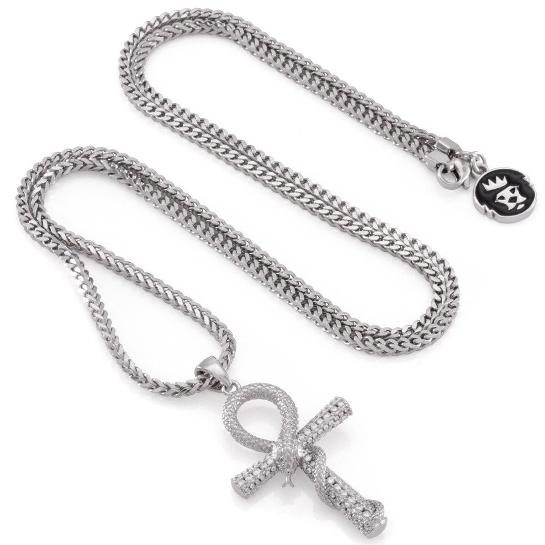 Iced-Out Apep and Ankh Key Necklace  in  by Kingices