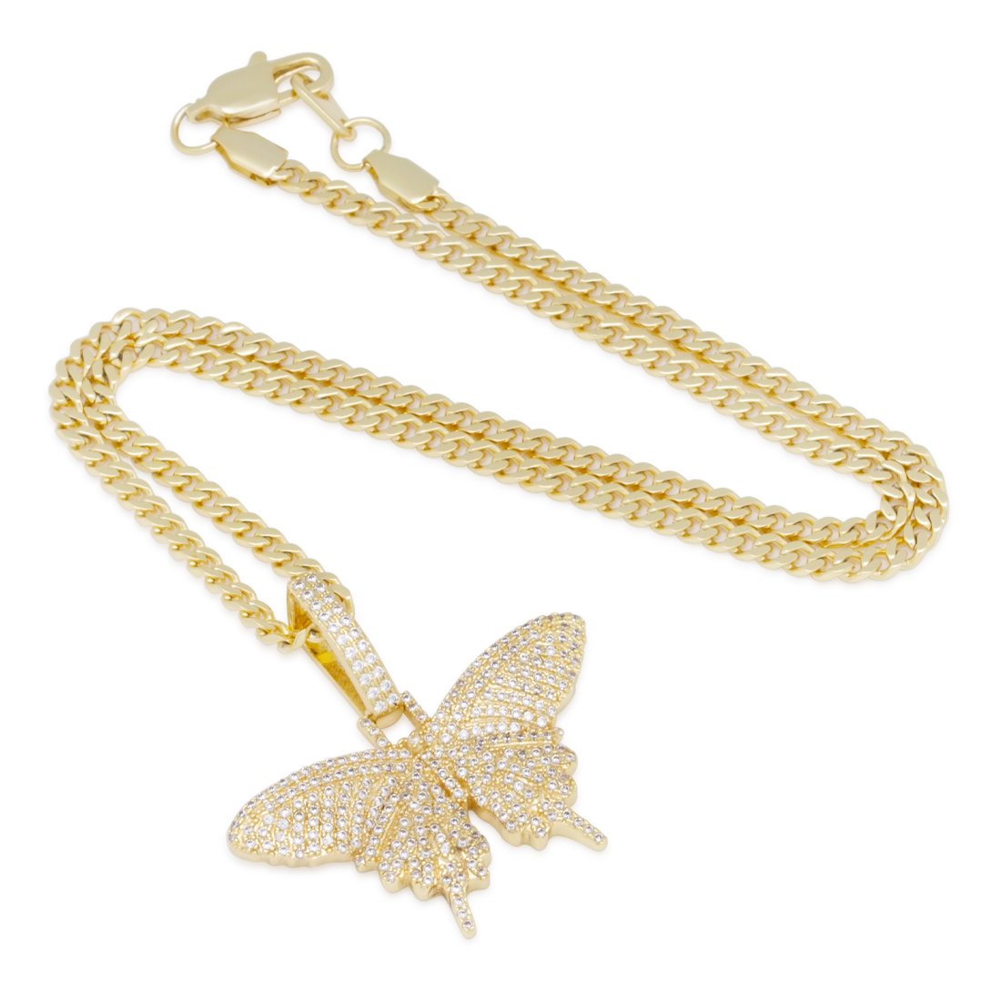 Iced Butterfly Necklace  in  by Kingices